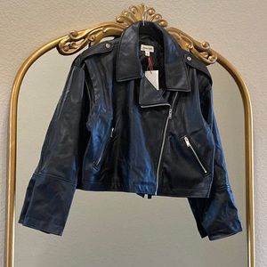 Open Edit Faux Leather Moto Jacket Size L